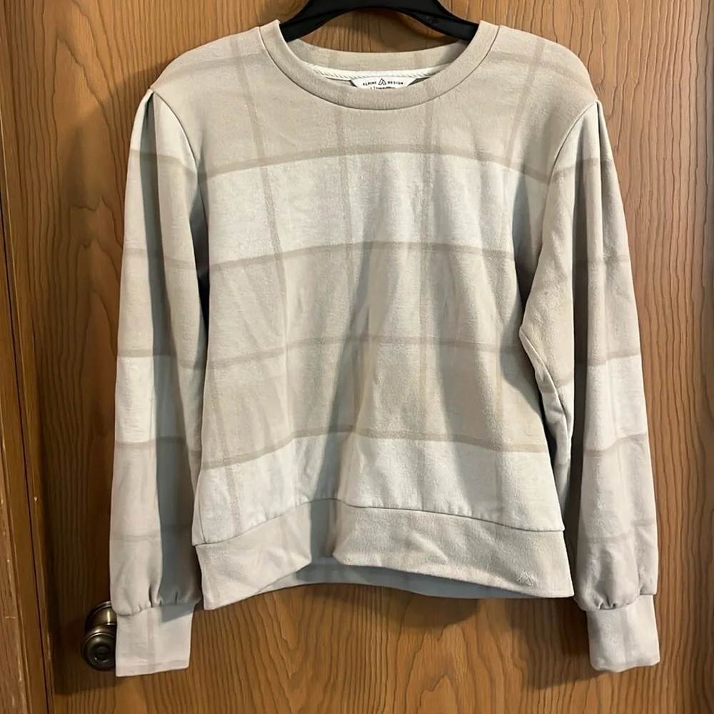 Alpine Design Relaxed‎ Fit Crewneck Tan & Cream Sweater Large